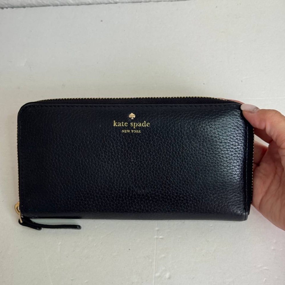Kate Spade Large Black Leather Continental Wallet
